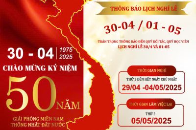 Lịch nghỉ lễ 30/4-1/5 Cộng đồng Doanh nhân Thiền Ca Việt Nam